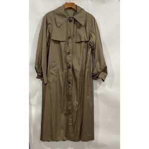 Vintage Rain Cheetahs Trench Coat Light Weight Brown Size 6 S/M Pockets Rain